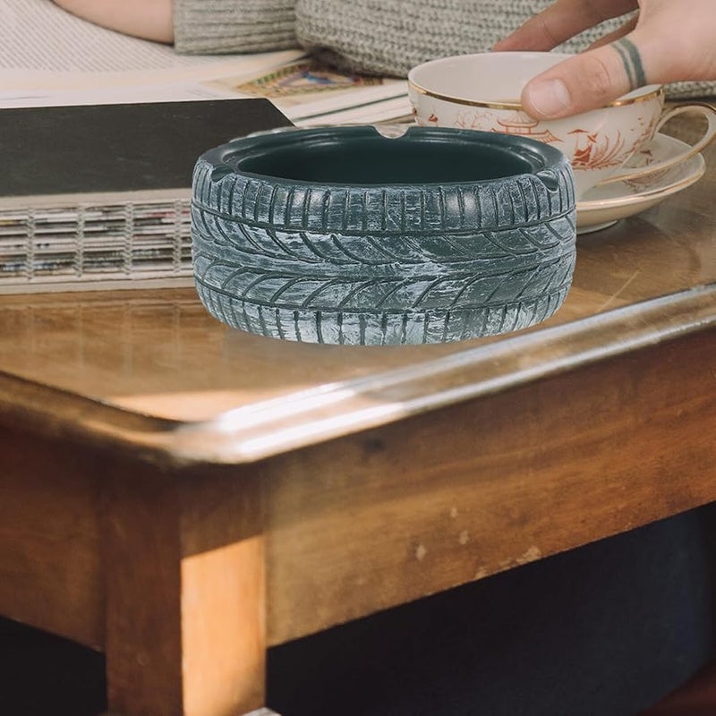 صينية إطارات العتيقة من الراتنج منفضة سجائر العشب الأخضر زينة ديكور غرفة المعيشة ملحق التدخين هدية للرجال - Image 3